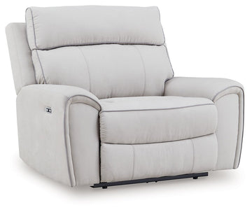 Social Pointe - Power Recliner / Adjustable Headrest - Pearl / Ash