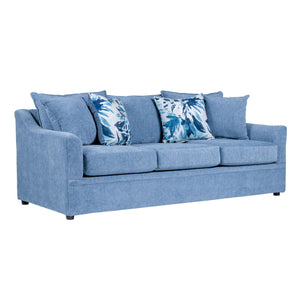 Sylvie - Sofa With 4 Accent Pillows - Slate Blue