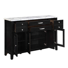 Hussein - Server With Marble Top - Marble & Black Finish