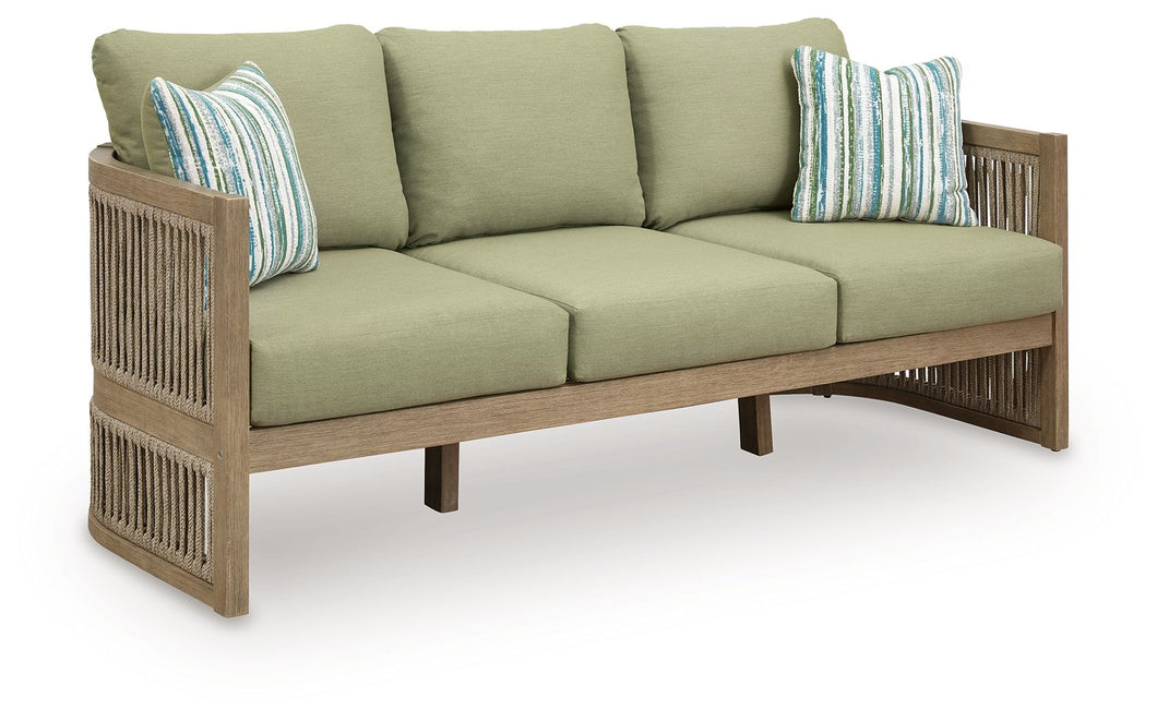 Serena Shores - Beige / Green - Sofa With Cushion