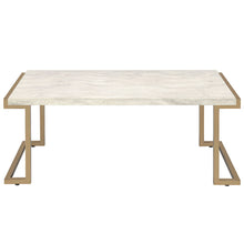 Boice II - Coffee Table - Faux Marble Top & Champagne