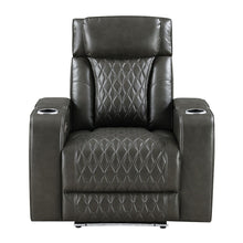 Taddeo - Power Motion Recliner With Power Headrest, USB, Wireless Charger & LED - Dark Gray