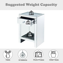 Noralie - 26"H Accent Table - Mirrored & Faux Diamonds