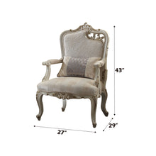 Picardy - Chair With Pillow (Right Facing Leaf) - Fabric & Antique Pearl