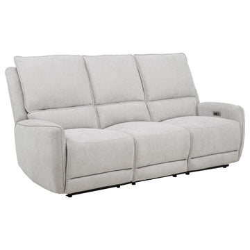 Sylmar - Chenille Upholstered Power Reclining Sofa - Dove Gray