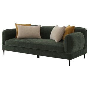 Jade - Chenille Upholstered Modern Track Arm Sofa - Green