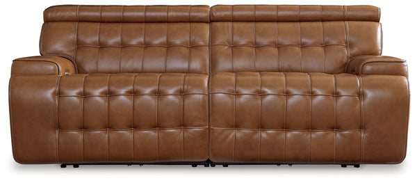 Temmpton 2-Piece Power Reclining Sectional Loveseat Chocolate
