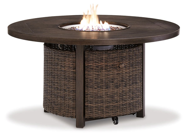 Paradise Trail Round Fire Pit Table Medium Brown