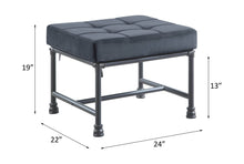 Brantley - Ottoman - Gray Velvet & Sandy Gray