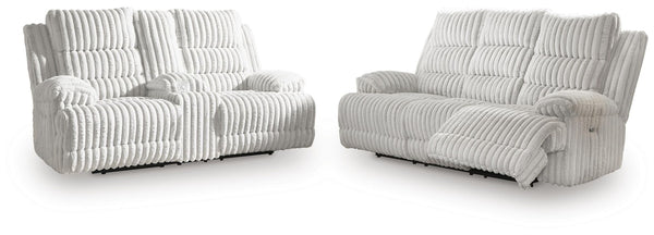 Rhines Falls 2 Pc. Power Reclining Sofa And Loveseat Alloy