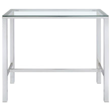 Tolbert - Rectangular Glass Top Pub Bar Table - Chrome