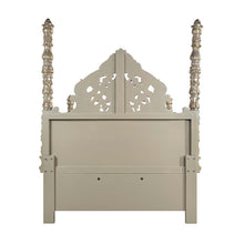 Danae - Eastern King Bed - Synthetic Leather , Champagne & Gold