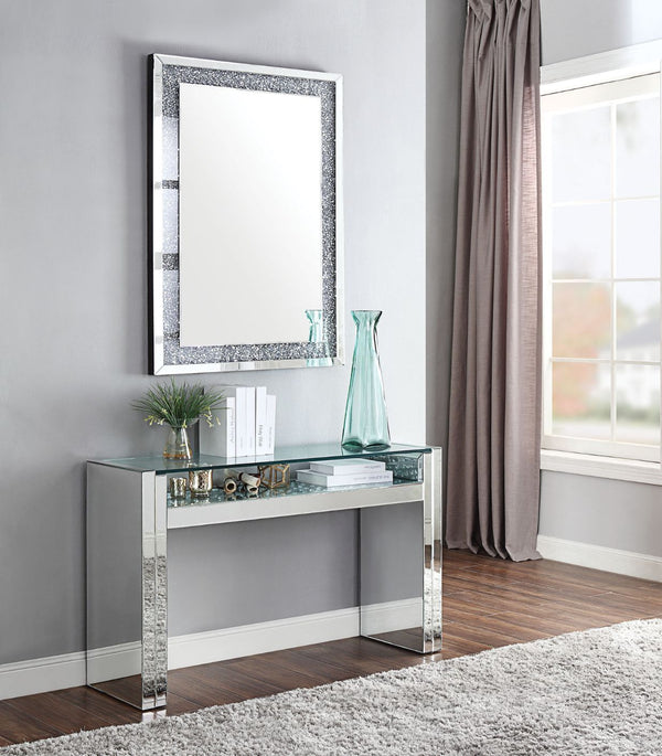 Nysa Sofa Table Mirrored & Faux Crystals