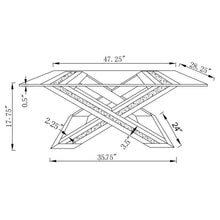 Bonnie - X-Base Rectangle Glass Top Coffee Table - Mirror