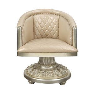 Sorina - Arm Chair - Synthetic Leather & Antique Gold