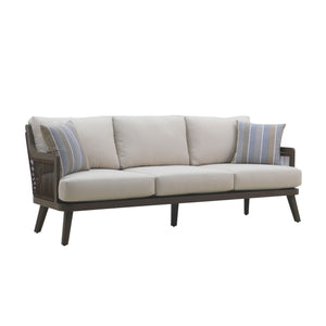 Genova - Patio Sofa With Two Accent Pillows - Gray