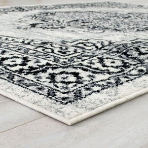 Serang - Area Rug - Gray / Black Fabric