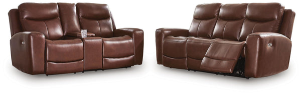Bexhurst 2 Pc. Power Reclining Sofa And Loveseat Mahogany