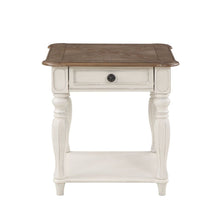 Florian - End Table - Oak & Antique White