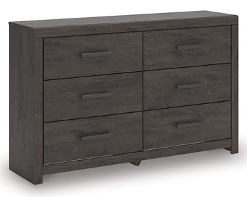 Prendonea - Six Drawer Dresser - Charcoal