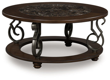 Frallyn - Round Cocktail Table - Dark Brown