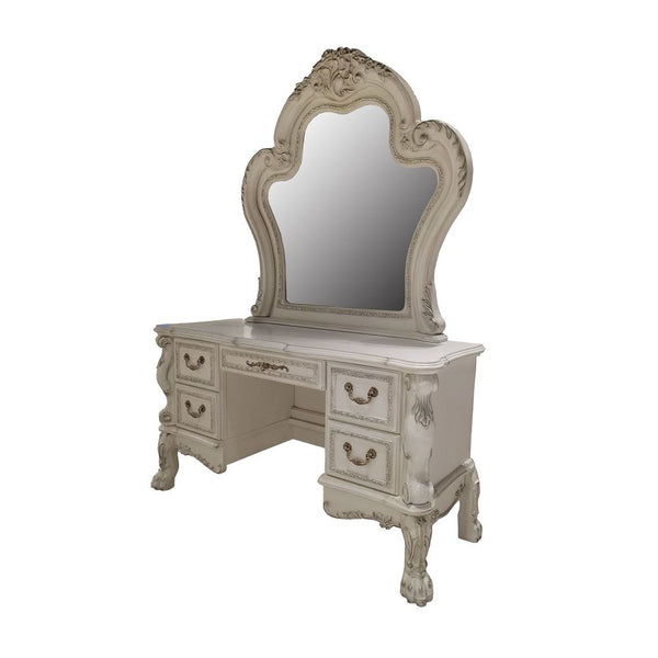 Dresden II Vanity Desk Bone White