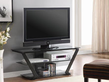 Donlyn - 2-Tier Metal TV Stand With Glass Shelves - Black