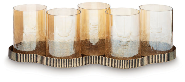 Evereton Candle Holder Antique Gold Finish