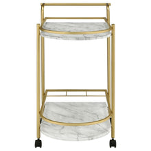 Desiree - 2-Tier Faux Marble Shelf Metal Bar Cart