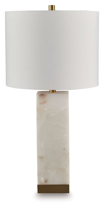 Linderfield - Alabaster Table Lamp - White / Gold Finish