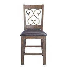 Raphaela - Counter Height Chair (Set of 2) - Black PU & Weathered Cherry Finish