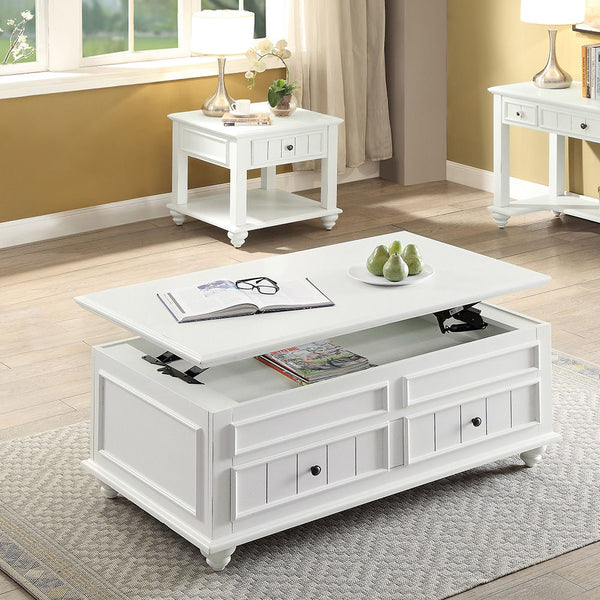 Natesa Coffee Table With Lift Top White Washed