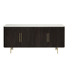 Clayten - Server - White Natural Marble Top & Espresso