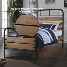 Adams - Twin Bed - Antique Oak & Black