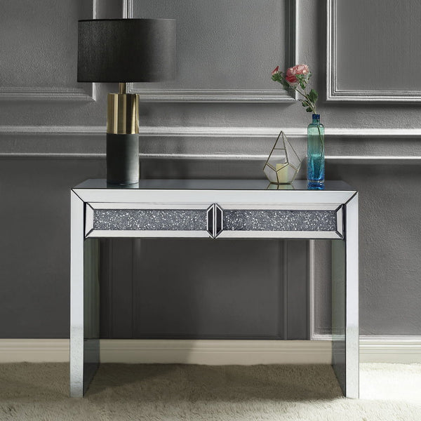 Noralie Console Table Faux Diamonds Mirrored