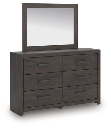 Prendonea - Dresser and Mirror - Charcoal