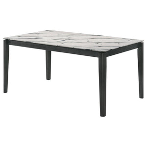 Stevie - Rectangular Faux Marble Top Dining Table