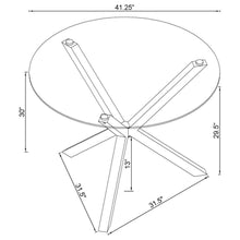 Vance - Round Glass Top Asterisk Dining Table - Chrome