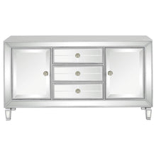 Leticia 3-Drawer Mirrored Storage Accent Cabinet - Silver