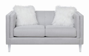 Glacier - Tufted Upholstered Loveseat - Pearl Silver