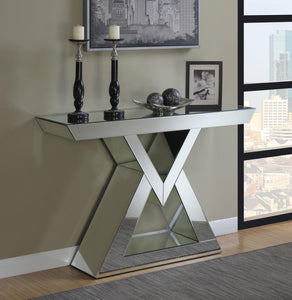 Cerecita - Console Table With Triangle Base - Clear Mirror