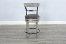 Alpine - Counter Swivel Barstool, Cushion Seat (Set of 2) - Gray