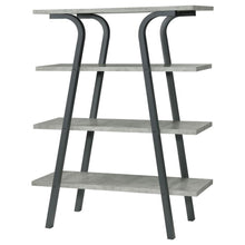 Tatum - 4-Tier Rectangular Bookcase - Cement And Gunmetal