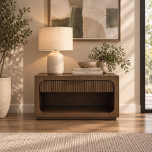 Leanna - Nightstand With Wood Top - Brown Oak