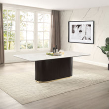 Clayten - Dining Table With Marble Top - White / Espresso