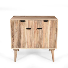 Stylish Style 2 Drawer 2 Door Cabinet, Mango Wood - Natural