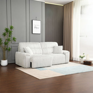 Jaya - Power Motion Sofa With Sleeper & USB Port - Mondo Grey Corduroy