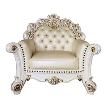 Vendome - Chair With Pillow - Champagne Synthetic Leather & Antique Pearl
