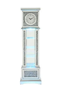 Noralie - Grandfather Clock - Mirrored & Faux Diamonds - Wood