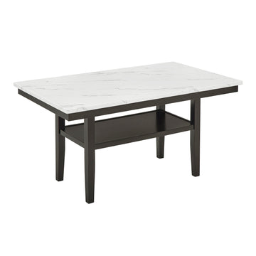 Carissa - 60" Rectangle Dining Table With Storage Shelf - Black / White